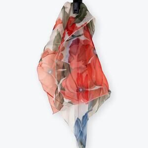 Vintage Pink Cream Floral Super Sheer Womens Square Scarf